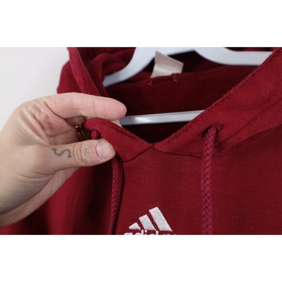 Vintage Y2K Adidas Mens 2XL Distressed Spell Out Center Logo Hoodie Sweatshirt - Picture 6 of 16